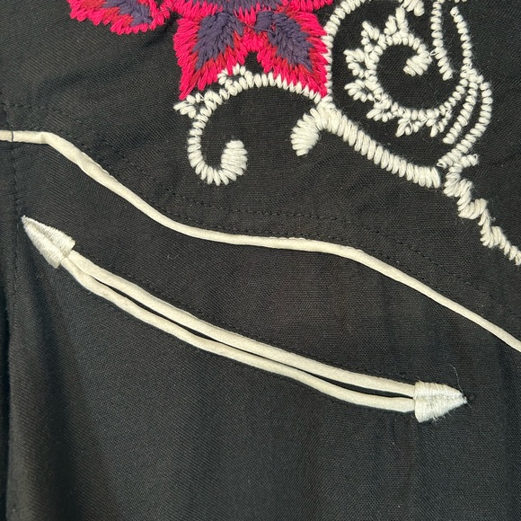 Ariat Black Long Sleeve Dress with Pink Embroidery - Picture 6 of 12